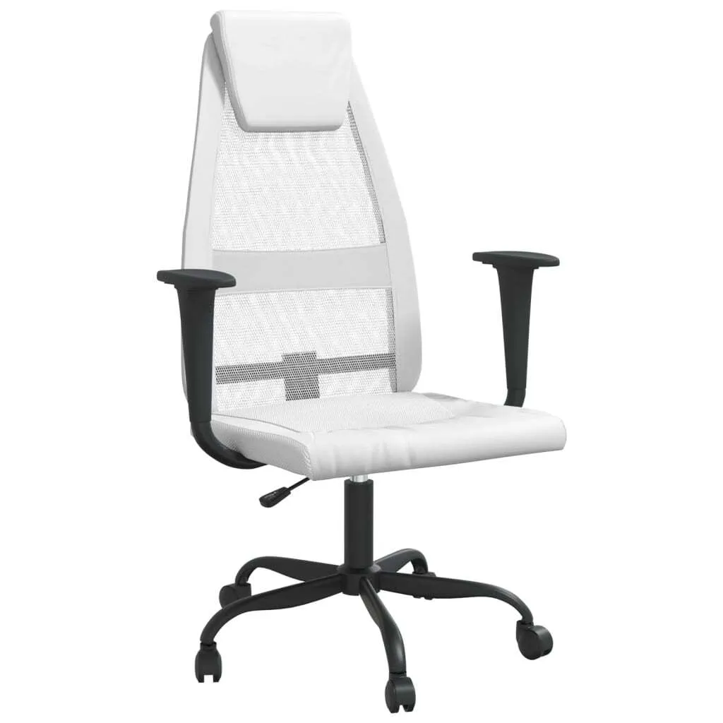 Chaise de bureau pour télétravail blanche réglable en hauteur vie de bureau