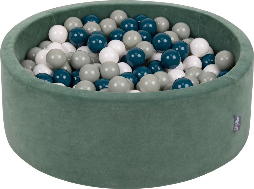 KiddyMoon rund bällebad velvet bällepool 90x30cm/300 bälle Produktbild 