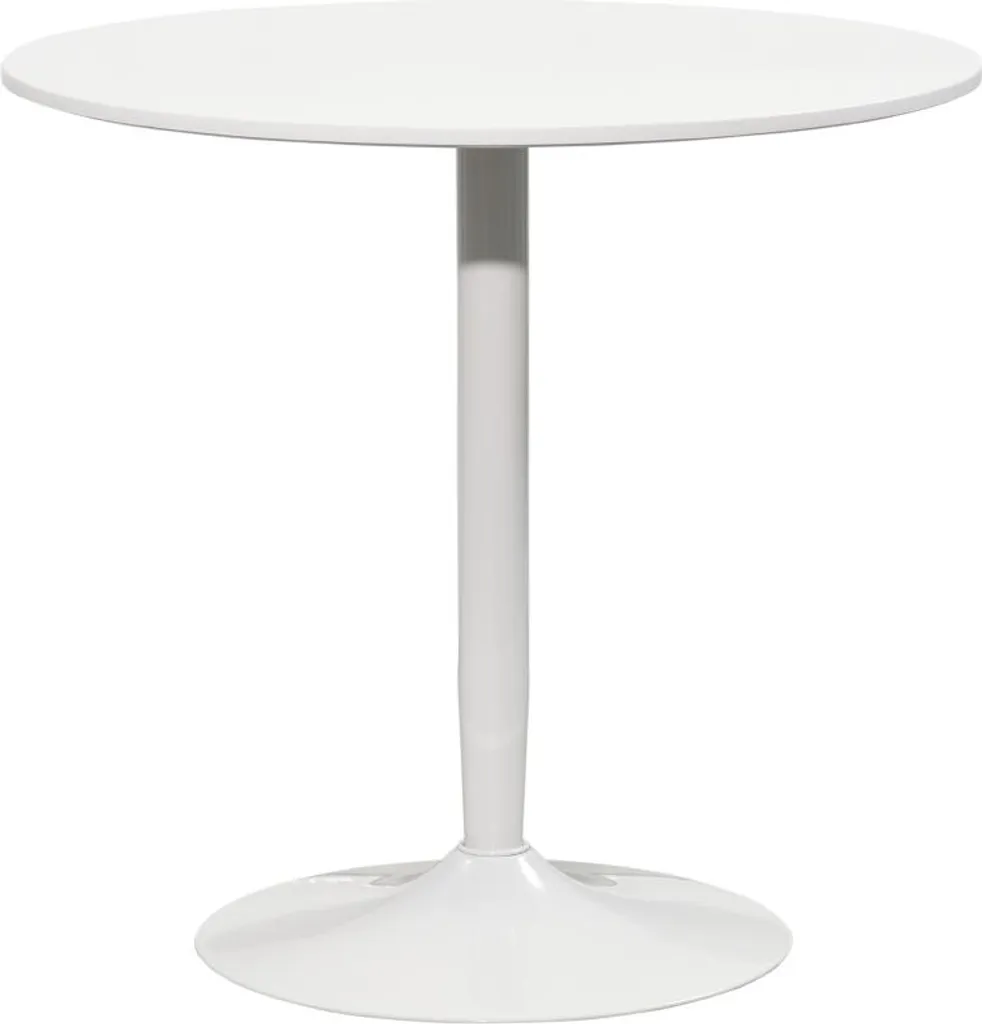 Table à manger stable et antidérapante ronde 80cm blanche Fortuna Lai