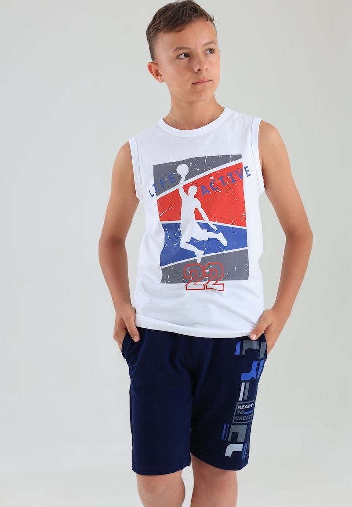 Jungen Tanktop Active - Weiß - 146
