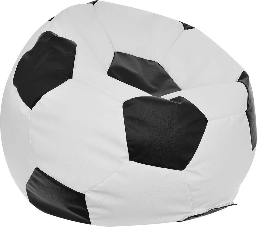 Ecopuf, Sitzkissen Fußball XL, Farbe: Schwarz