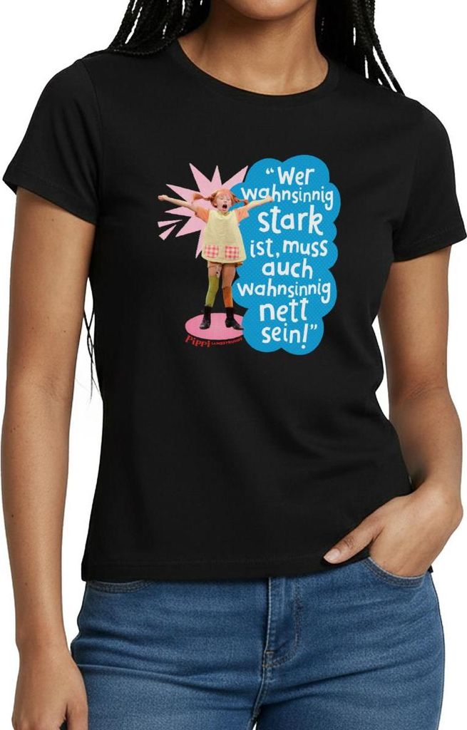 Spreadshirt Pippi Langstrumpf Mit Spruch Frauen T-Shirt, M, Schwarz