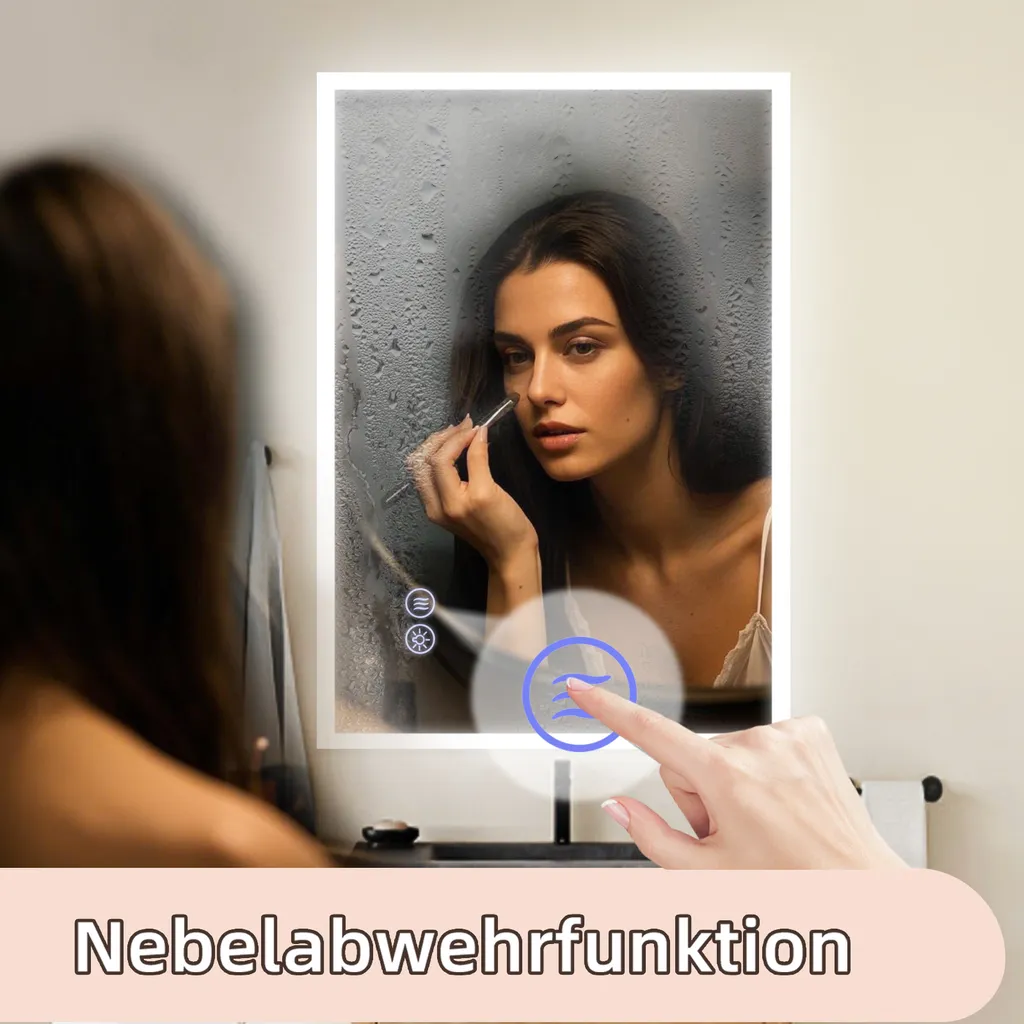 Miroir LED à Intensité Variable 70x50 cm avec Fonction Antibuée Innovante