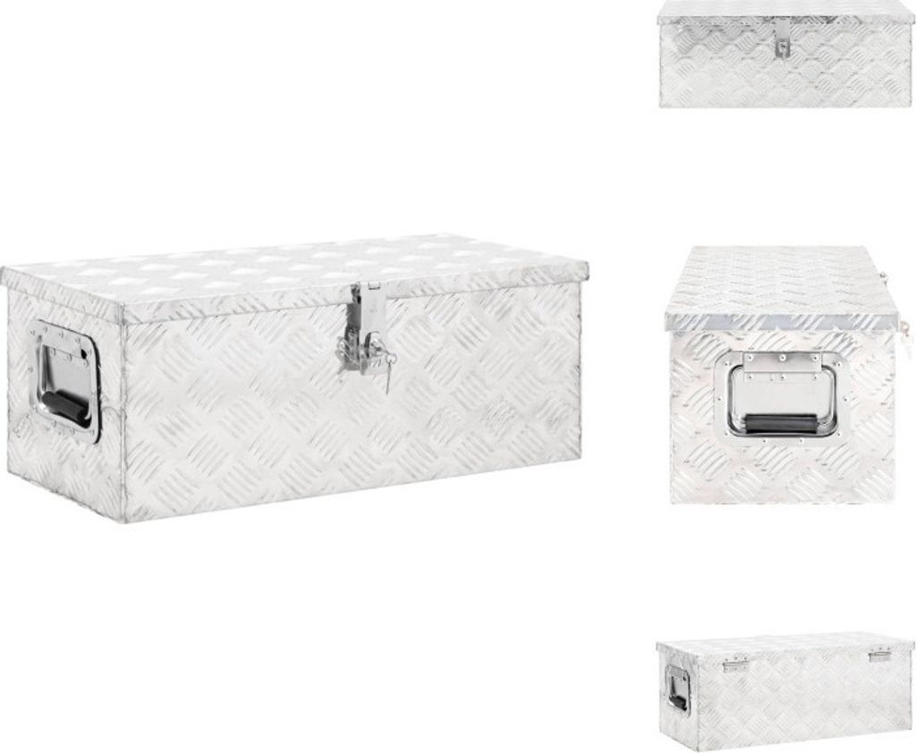 vidaXL Aufbewahrungsbox Silbern 70x31x27 cm Aluminium - Werkzeugkästen