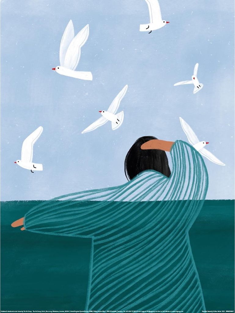 Bea Muller - "Seaside Serenity" bedruckt PM12428 (50 cm x 40 cm) (Bunt)