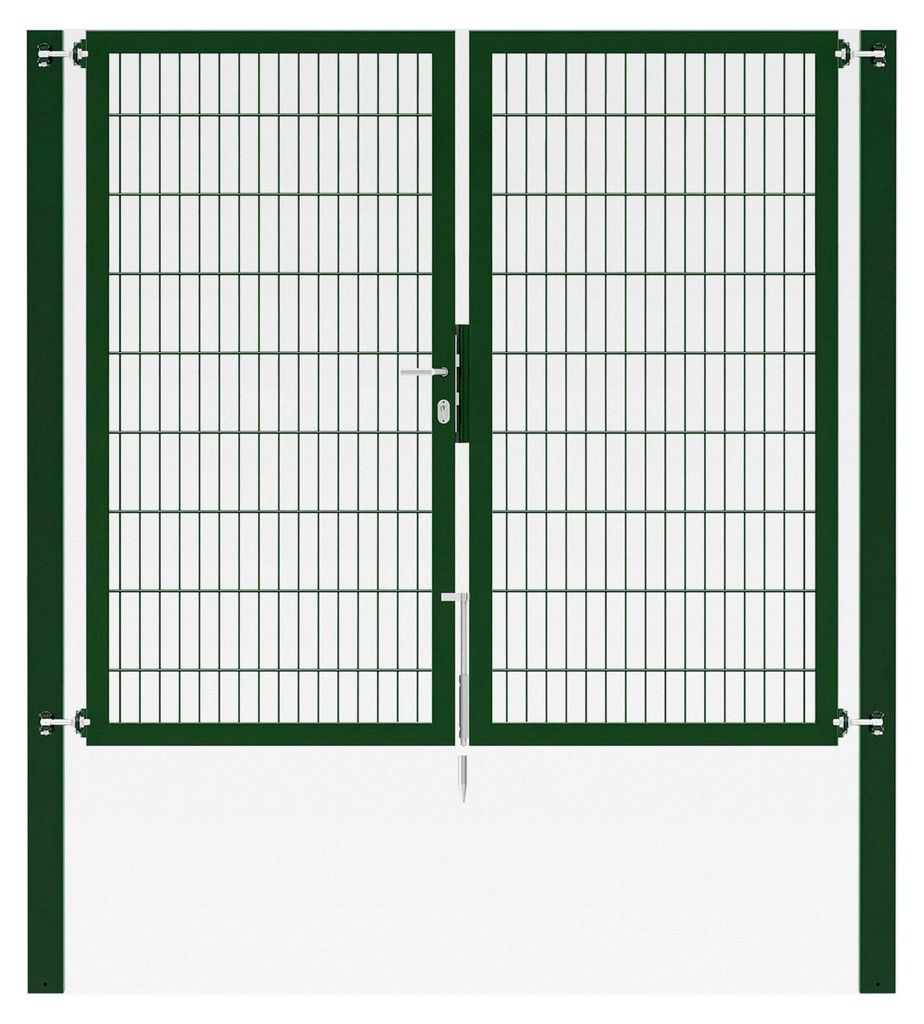 Doppeltor Flexo Plus mit Zubehör | verschiedene Breiten und Höhen | Pfostenstärke 100 x 100 mm | grün | Breite 200 cm | Höhe 180 cm
