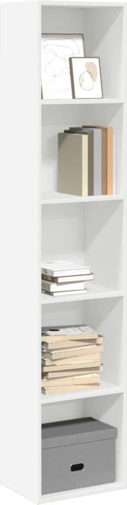 Libreria bianca 40x30x189 cm in materiale ligneo Immagine del prodotto 