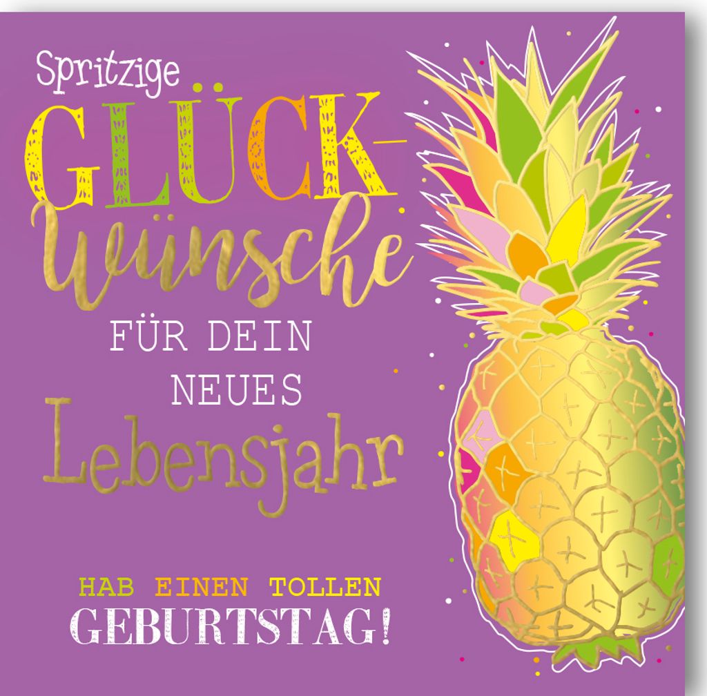 Geburtstag - Glückwunschkarte im Format 14,5 x 14,5 cm mit Umschlag 2