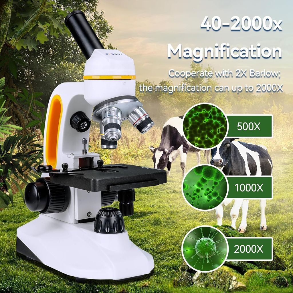 Mikroskop Svbony SM202, zvětšení 40x-2000x, s mechanickým Obrázek produktu 2