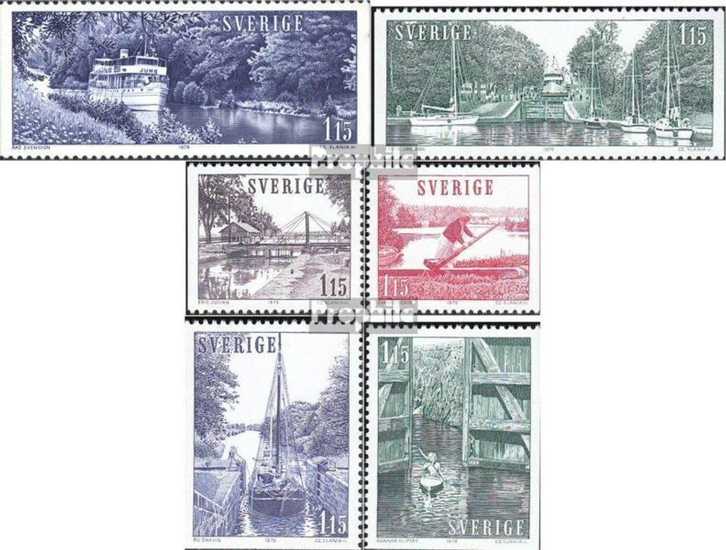 Briefmarken Schweden 1979 Mi 1065-1070 (kompl.Ausg.) postfrisch Göta - Kanal