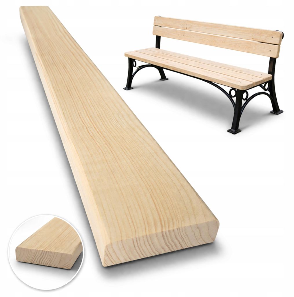 Banklatte aus fichtenholz 9x3x140 cm Produktbild 