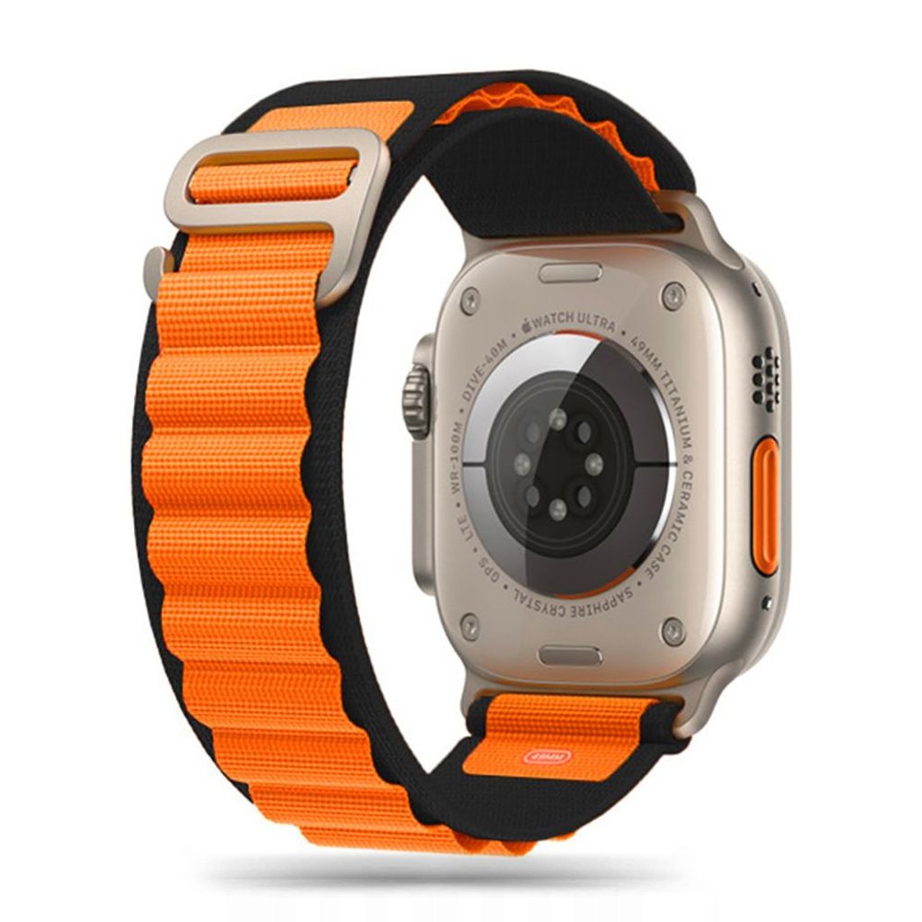 Tech-Protect Nylon Pro Apple Watch 4 / 5 / 6 / 7 / 8 / 9 / Se / Ultra 1 / 2 (42 / 44 / 45 / 49 Mm) Schwarz / Orange