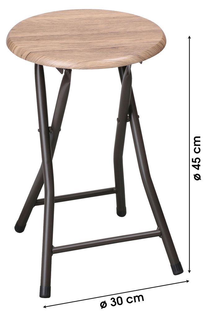 Urban Living Hocker - Metall/Holz - D30 x 45 cm - klappbar Produktbild 