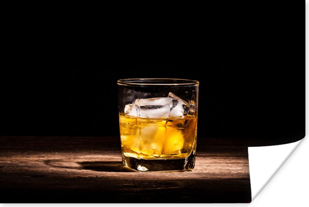 MuchoWow Poster Whiskey - Alkohol - Glas 120x80 cm - Bilder