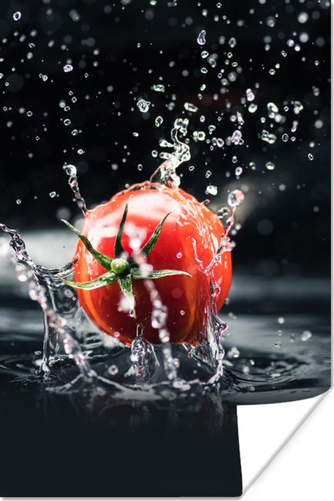 MuchoWow Poster Tomate - Gemüse - Stilleben - Wasser - Rot 20x30 cm - Papierdruck
