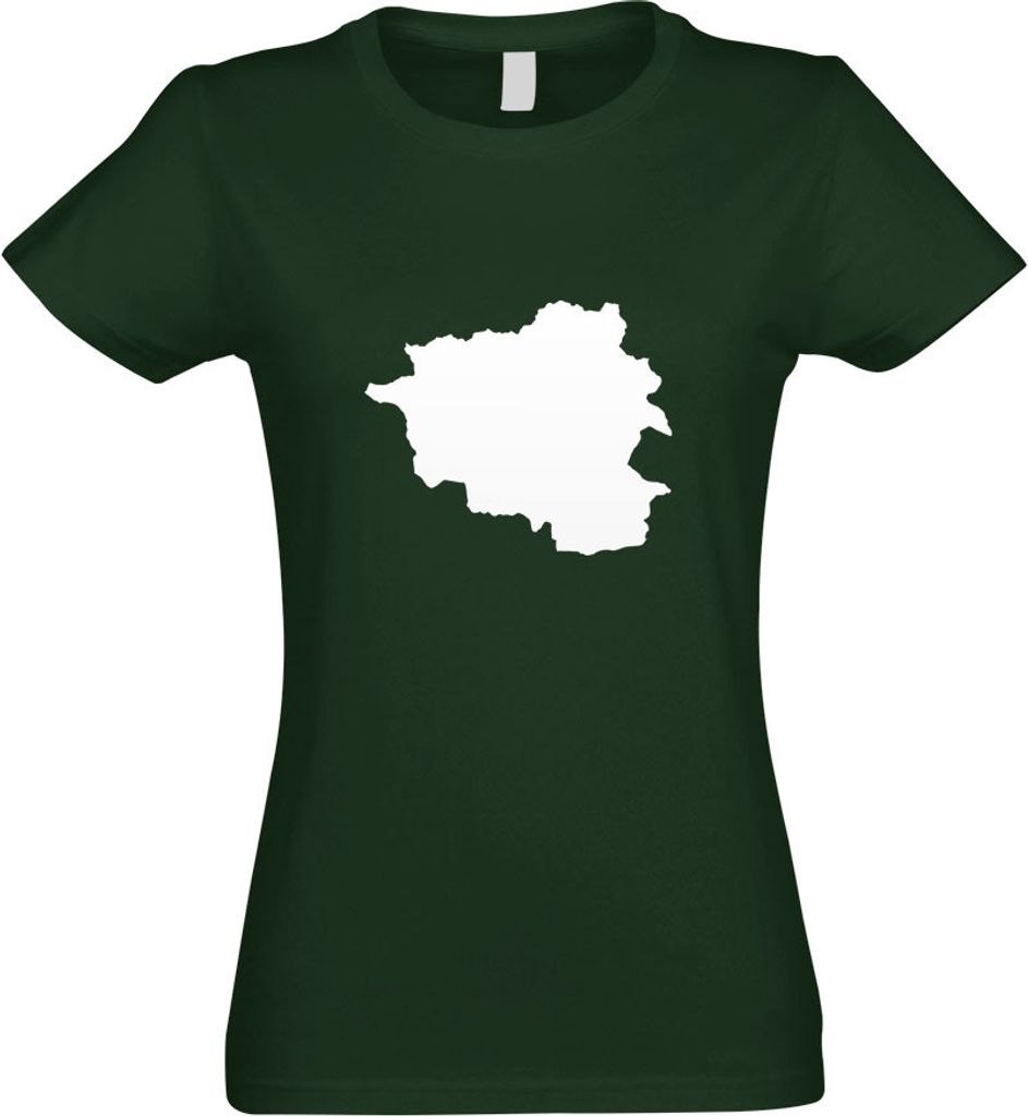 Kiwistar - T-Shirt tailliert - Damen - flaschengrün - Andorra Umriss Kontur - mit Motiv Bedruckt - Funshirt Design - Sport - Freizeit - Damen - M