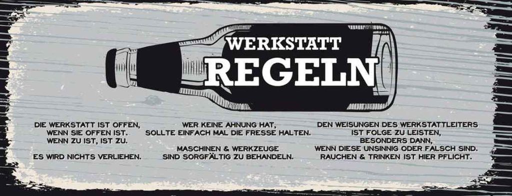 vianmo Holzschild 10x27 cm Werkstatt Regeln Maschinen Auto Garage