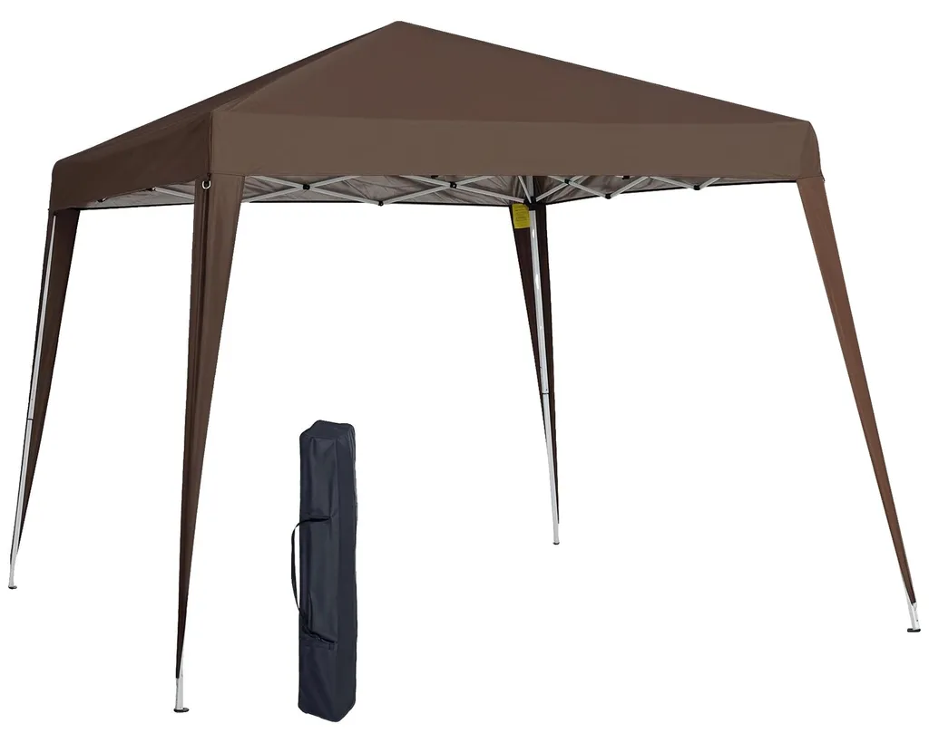 Tonnelle Imperméable Chocolat avec Toit Ajustable pour Terrasse et Parcs