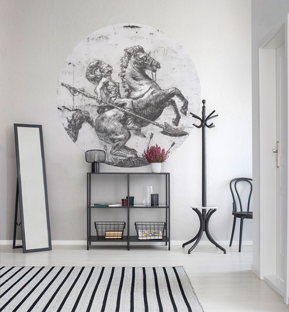 Fototapete Ares Schlachtzug rund, Material:Superior Vlies 350g/qm, Größe Tapete:130cm rund