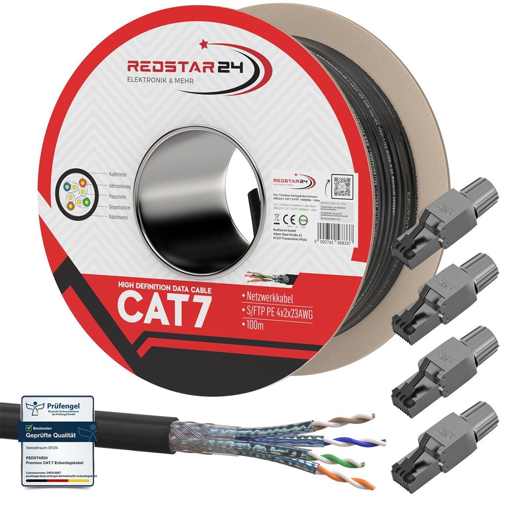 Cat 7 Erdkabel Netzwerkkabel Verlegekabel Outdoor UV Außen Produktbild 
