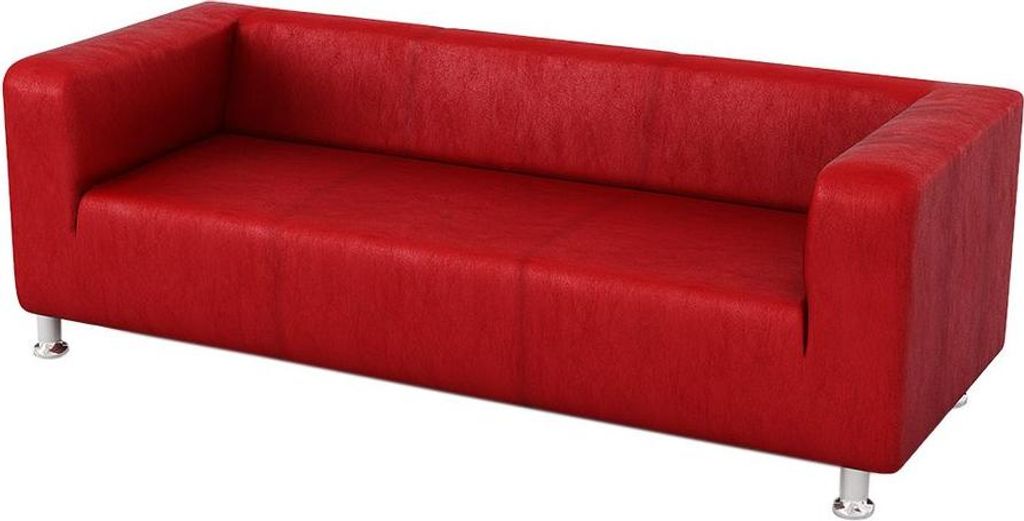 Dreisitzer-Sofa aus Ökoleder Scala-Margo red