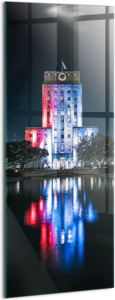 Designer Glasbild - Wandbild - Glas Bild - 50x125 cm - Rathaus Von Houston