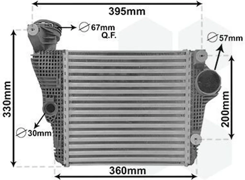 Intercooler VAN WEZEL 74014701 en aluminium pour Macan 95B Turbo LLK