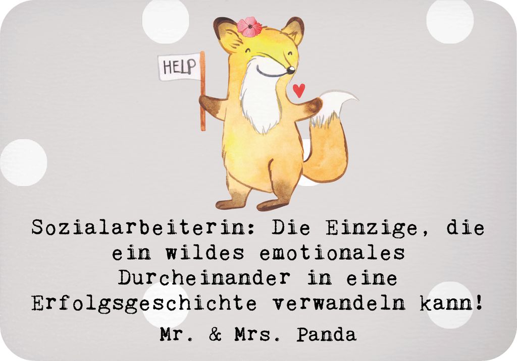 Mr. & Mrs. Panda magnet Sozialarbeiterin Erfolg - Grau Pastell - Geschenk, Geduld, holzmagnet, Berufe, Berufsalltag, whiteboardmagnet, Obdachlosenh...