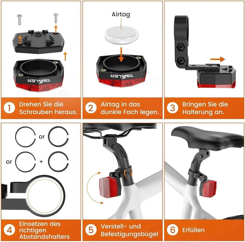 Cache AirTag pour Vélo et VTT - Support de Tracking Antivol Robuste - 6