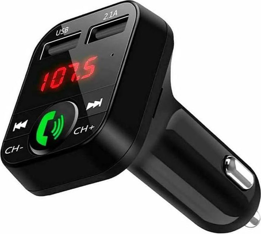 Bluetooth FM-Transmitter mit Freisprechfunktion für Auto, LKW, MP3-Player, Musikradio-Adapter, Empfänger, Dual-USB-Anschluss, Ladegerät