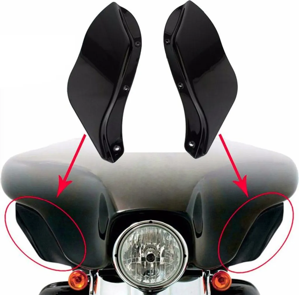 Déflecteur de vent noir ABS robuste pour Harley Touring 96-13 Paire
