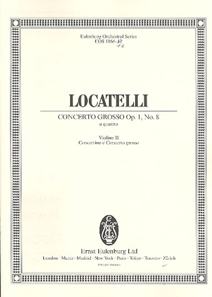 Concerto grosso f-Moll op.1,8 für 2 Violinen, Viola, Violoncello, Streicher und Bc Violine 2