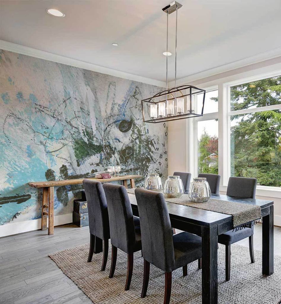 Fototapete Pinselstriche blau, Material:Premium Vlies 150g/qm, Größe Tapete:325 x 300cm