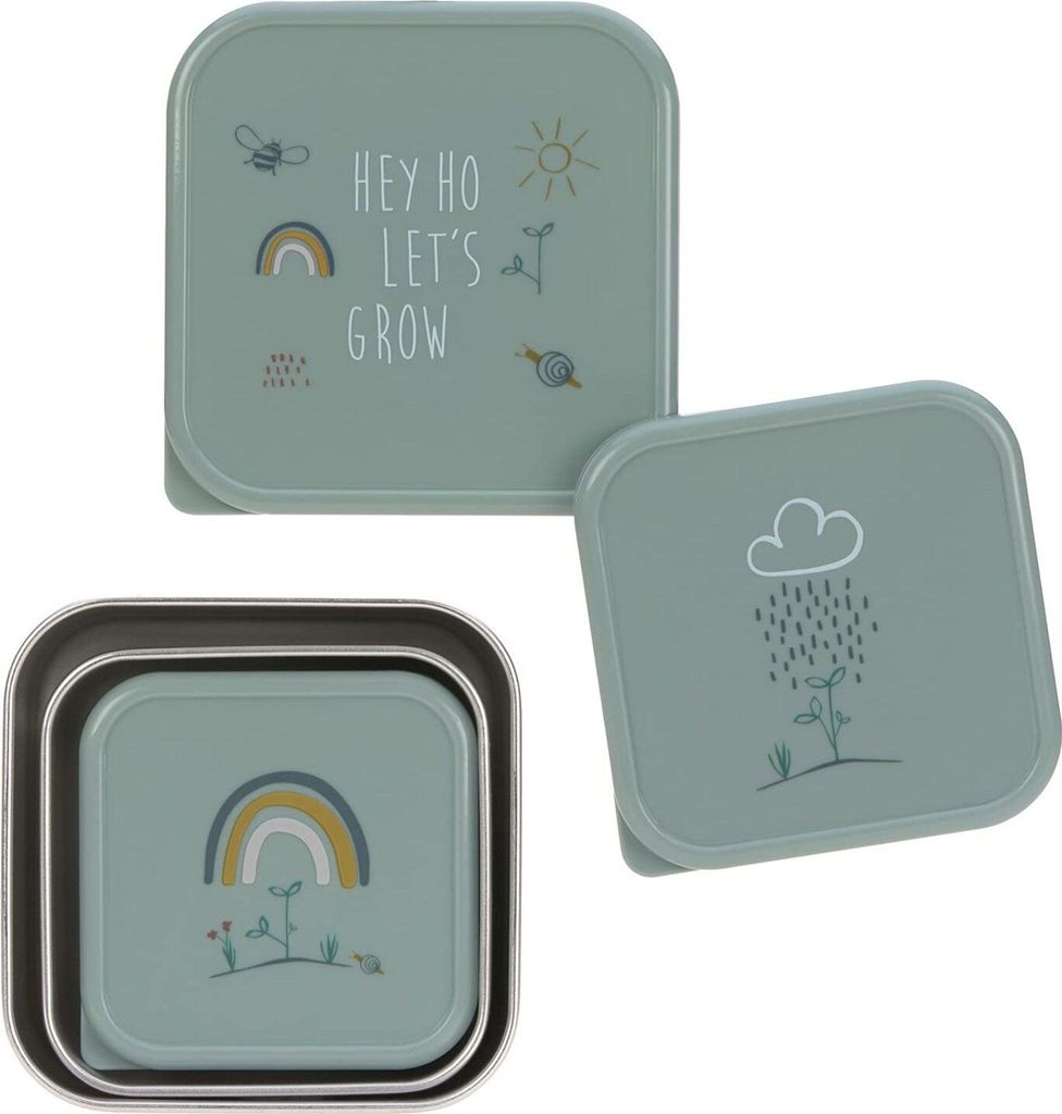 Snackbox 3er Set Edelstahl 3 Stück Garden Explorer Grün