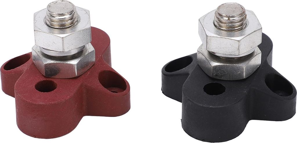 2 Stück M10 Batterie-Anschlussklemmenblock, isolierter Metall-Anschlussbolzen, DC 48 V, maximal für Autos, Wohnmobile, Geländefahrzeuge