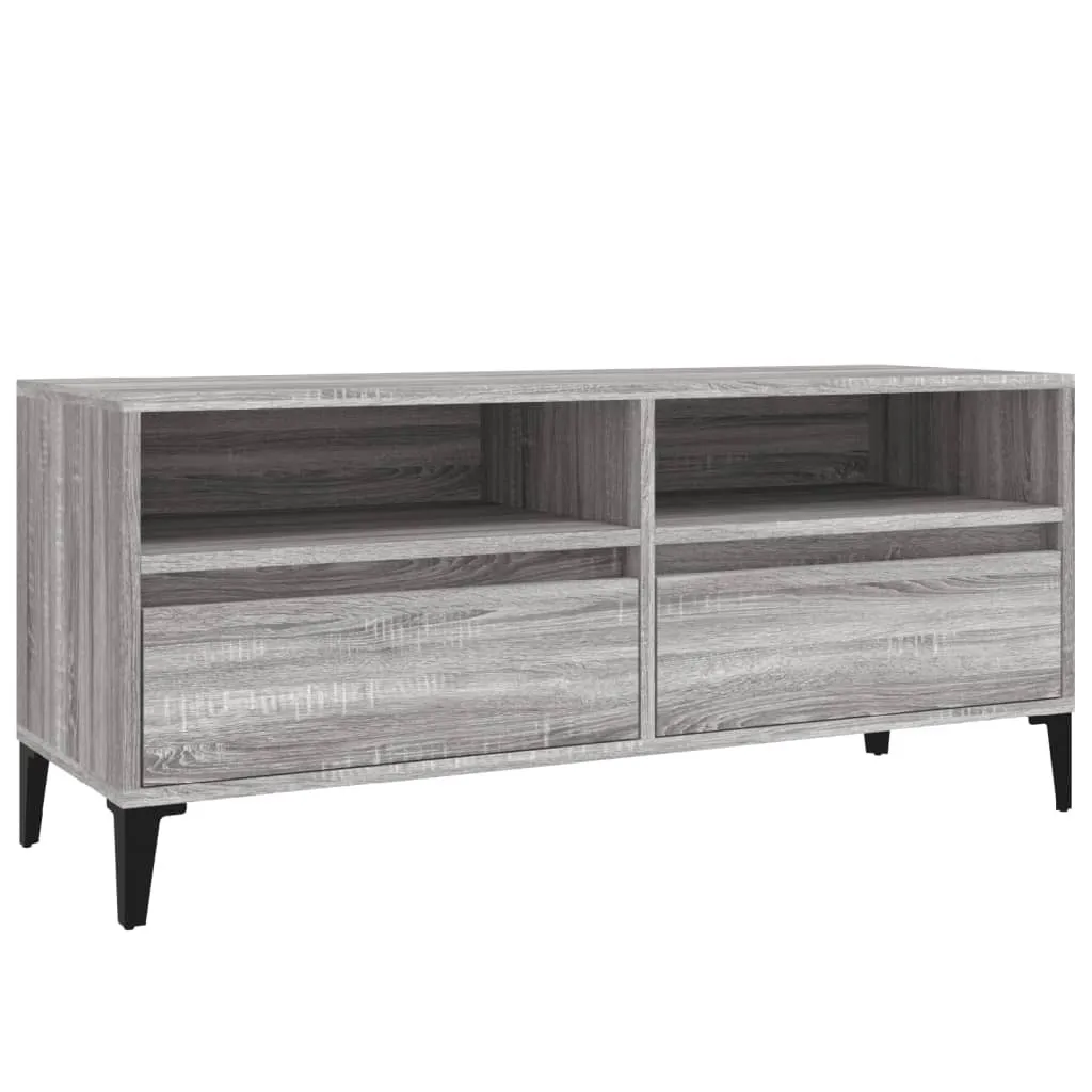 Mobile TV Grigio Sonoma 100x34,5x44,5 cm Materiale a base di legno