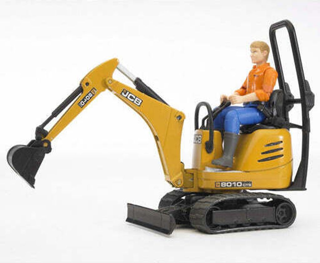 Bruder JCB Mikrobagger 8010 CTS und Bauarbeiter Produktbild 