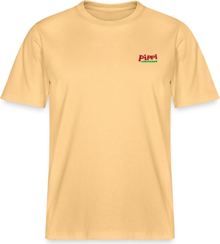 Spreadshirt Pippi Langstrumpf Logo Stick Relaxed Fit Uni T-Shirt, S, Hellgelb