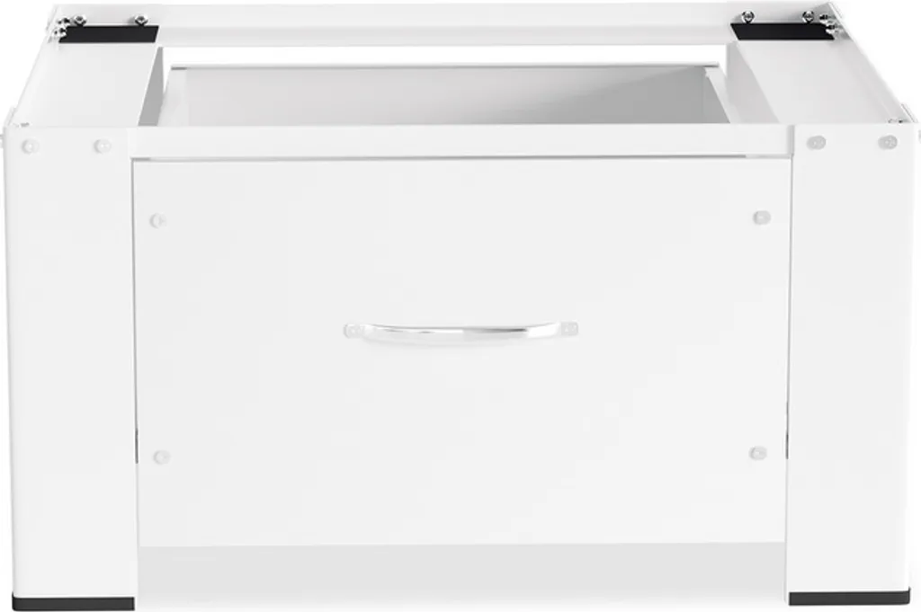 Support lave-linge robuste 150kg en acier 63x54 cm avec tiroir intégré
