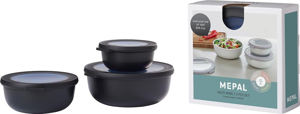 Mepal Set multi-bol Cirqula rond plat Nordic Black 3-pièces Image du produit 