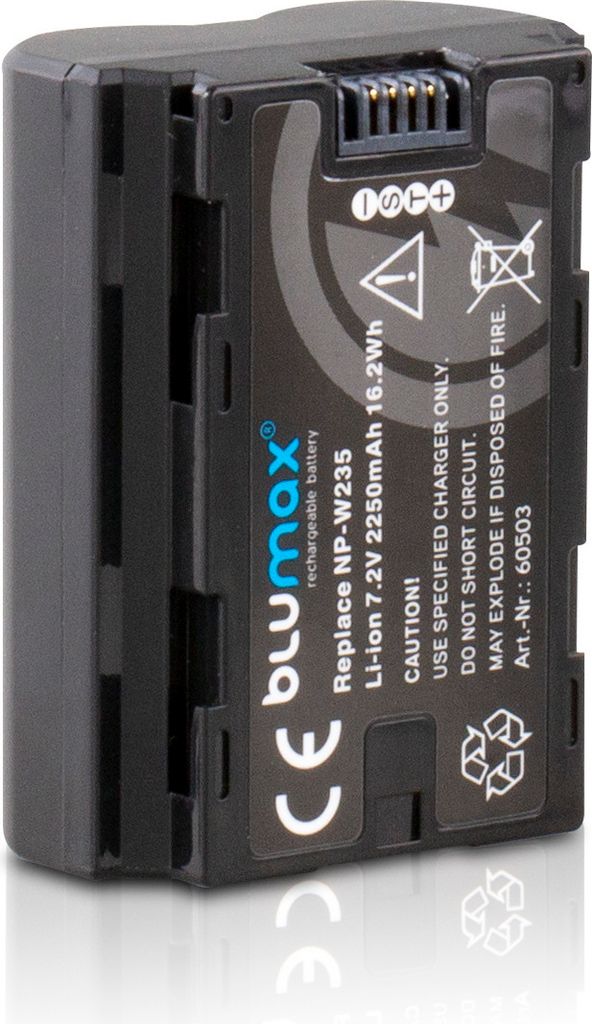 Blumax Akku | für Fuji NP-W235 Digitalkamera | Kapazität 2250mAh |Spannung 7,2Volt | Video- und Kamerazubehör