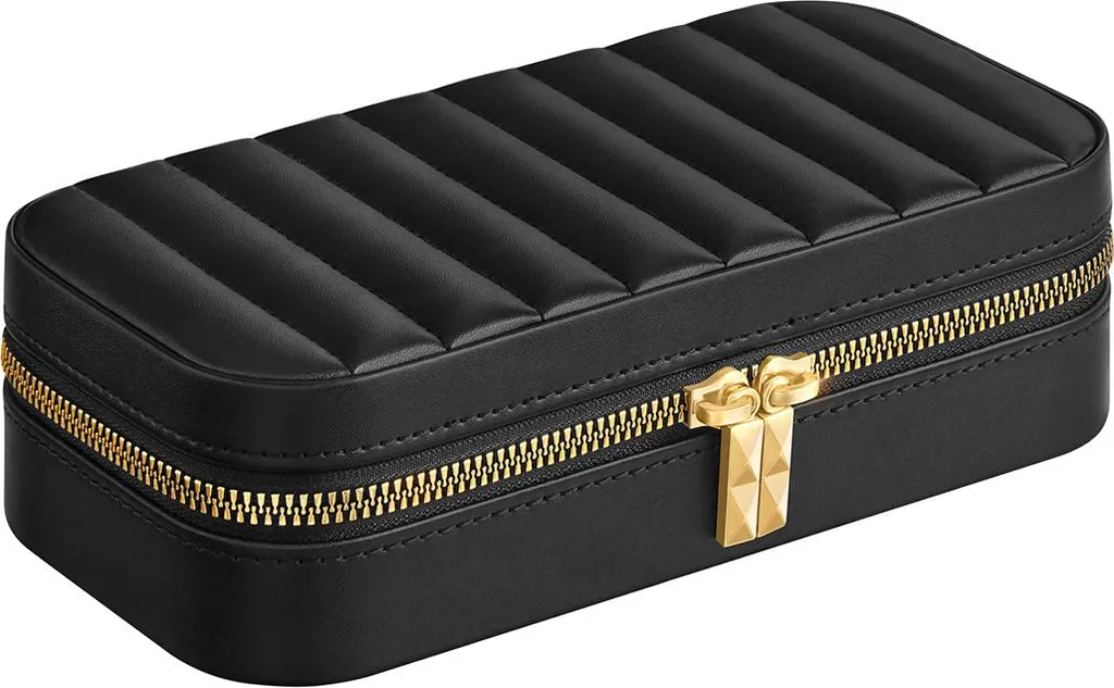 Mini Organizer Gioielli ANAH Nero - Travel Must-Have con Specchio