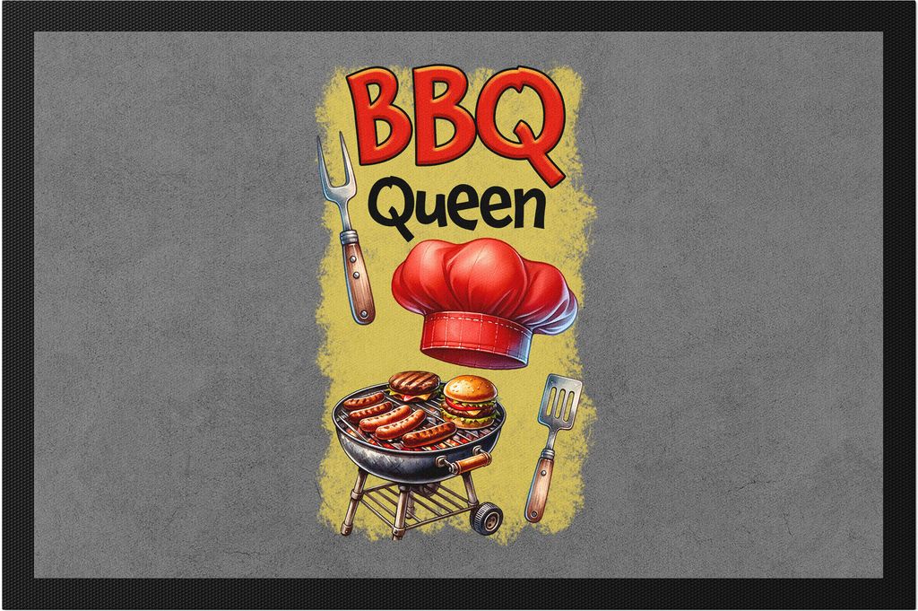 BBQ Queen Grillmeisterin Schürze und Grill lustiger Grill Humor Fußmatte