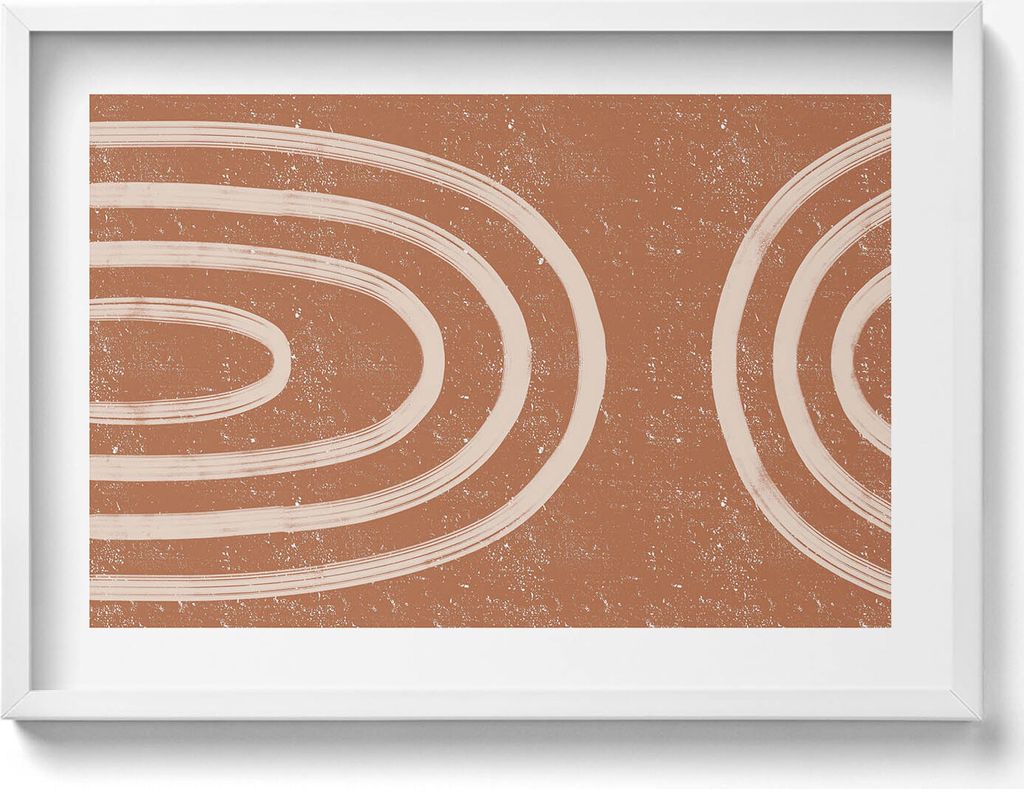 Minimalistischer Stiletto im Boho-Stil– Wandbild mit Rahmen – Gerahmtes Bild – Wanddekoration – 70x50 cm – Weiß Rahmen