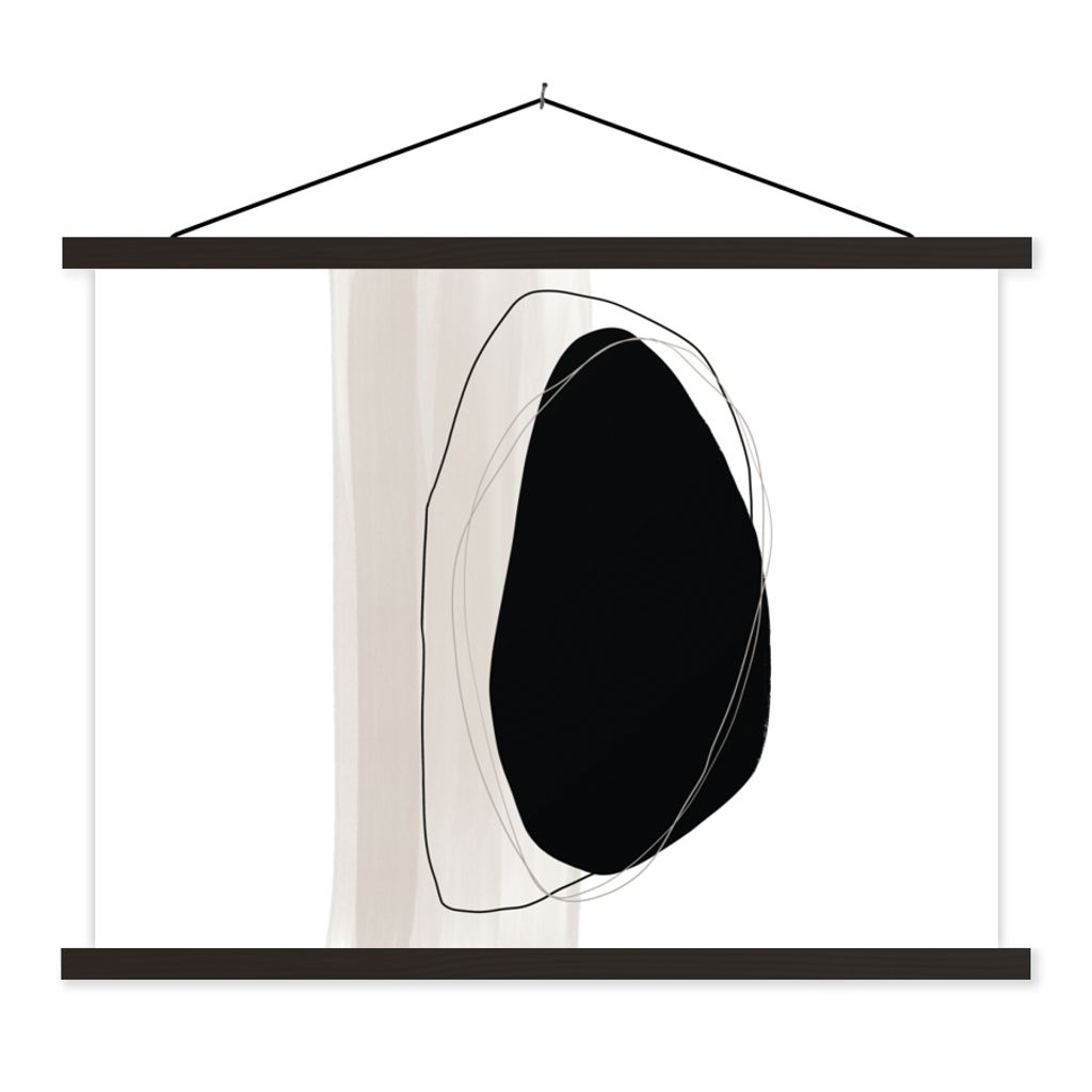 MuchoWow Textilposter Schwarz - Farbe - Pastell 60x45 cm mit schwarzem Rahmen - Poster Schlafzimmer