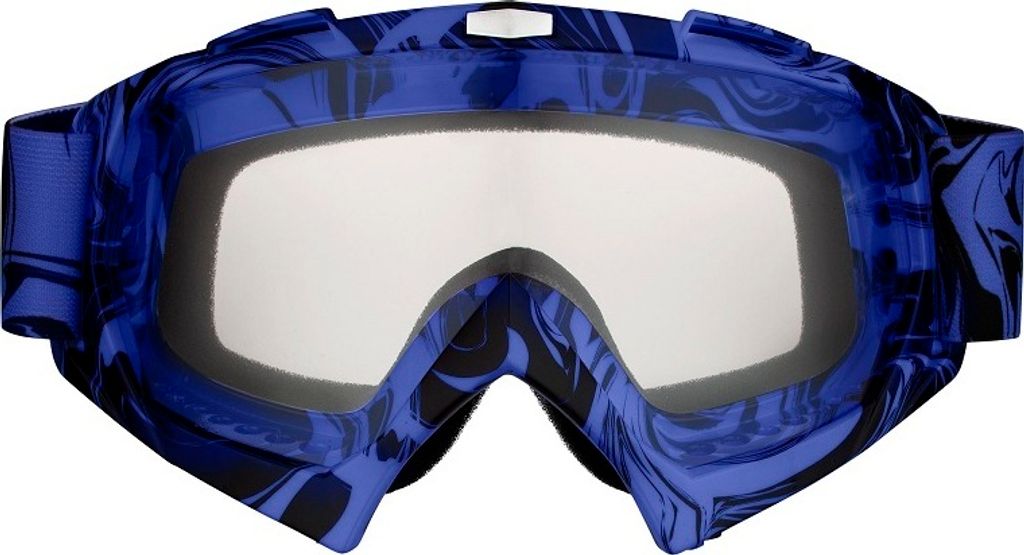 Motocross Brille blau mit klarem Glas