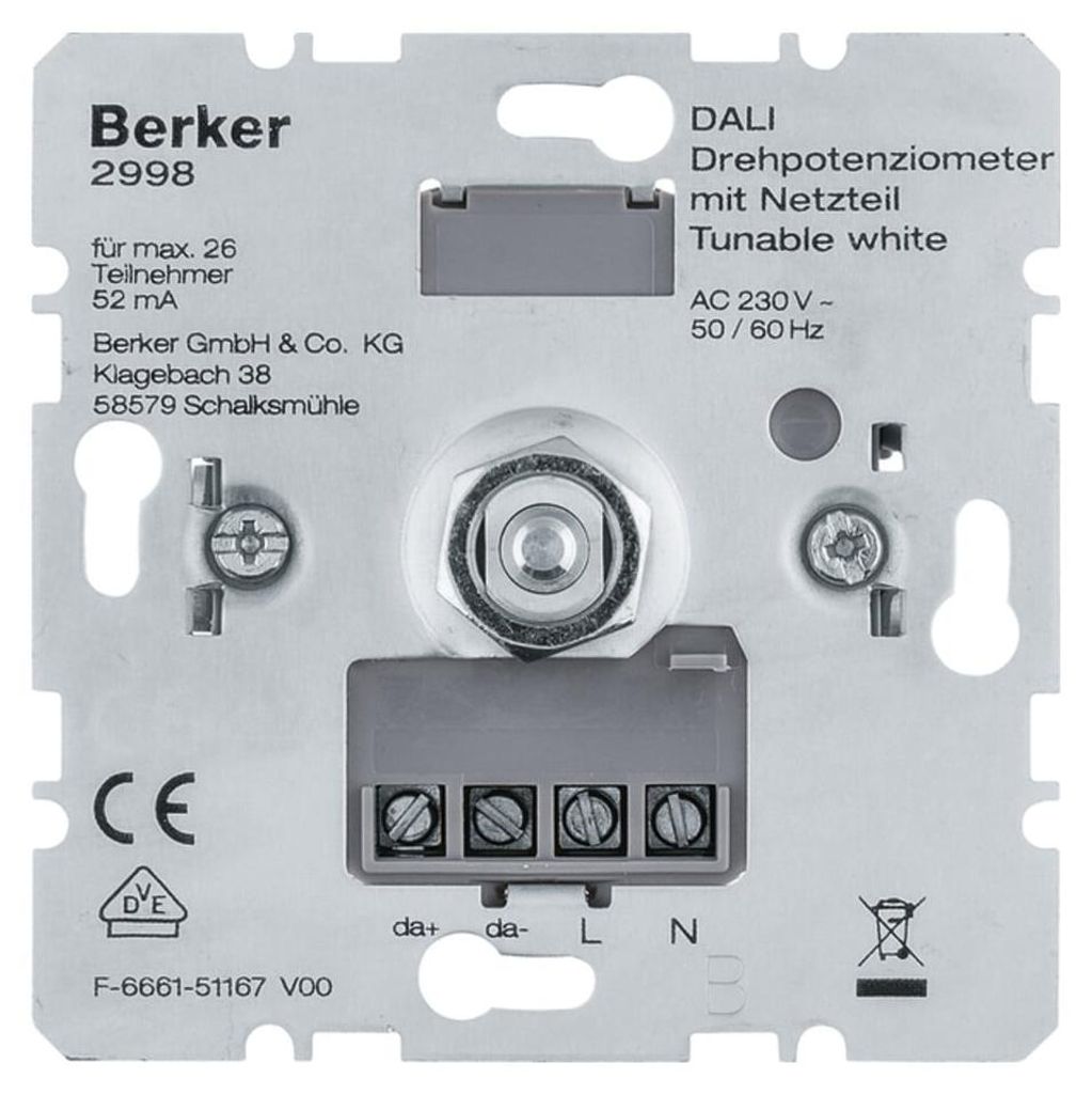 Berker DALI Drehpotenziometer Tunable wh m.Netzt. 2998