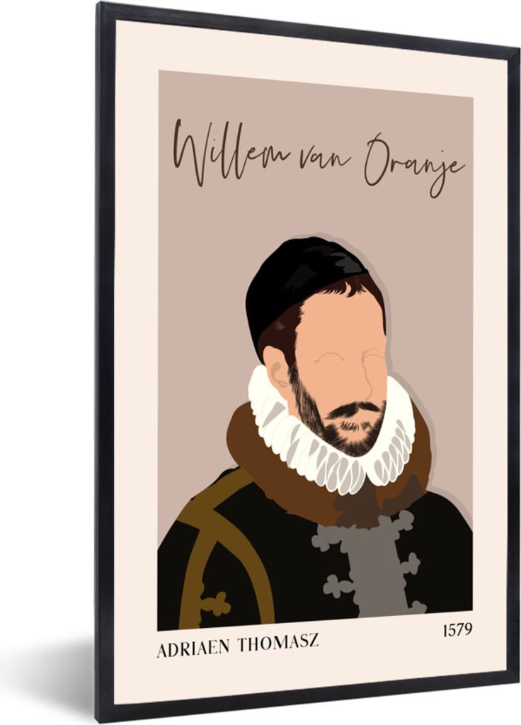MuchoWow Gerahmtes Poster Alte Meister - Wilhelm von Oranien - Rosa - Alt 40x60 cm - Poster mit Schwarzem Bilderrahmen Wandposter Rahmen Foto Bil...