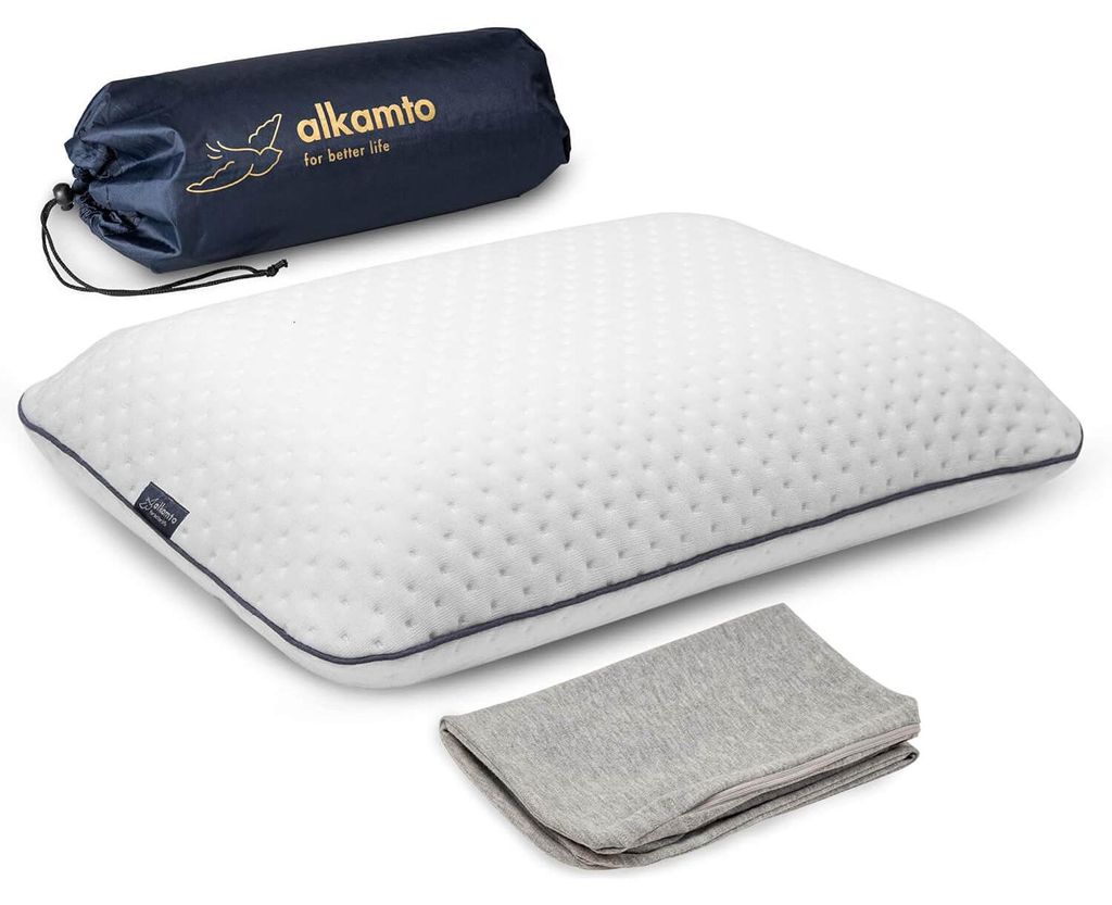 Alkamto Reisekissen Memory-Schaum 40x25x10 cm kompakt mit Produktbild 