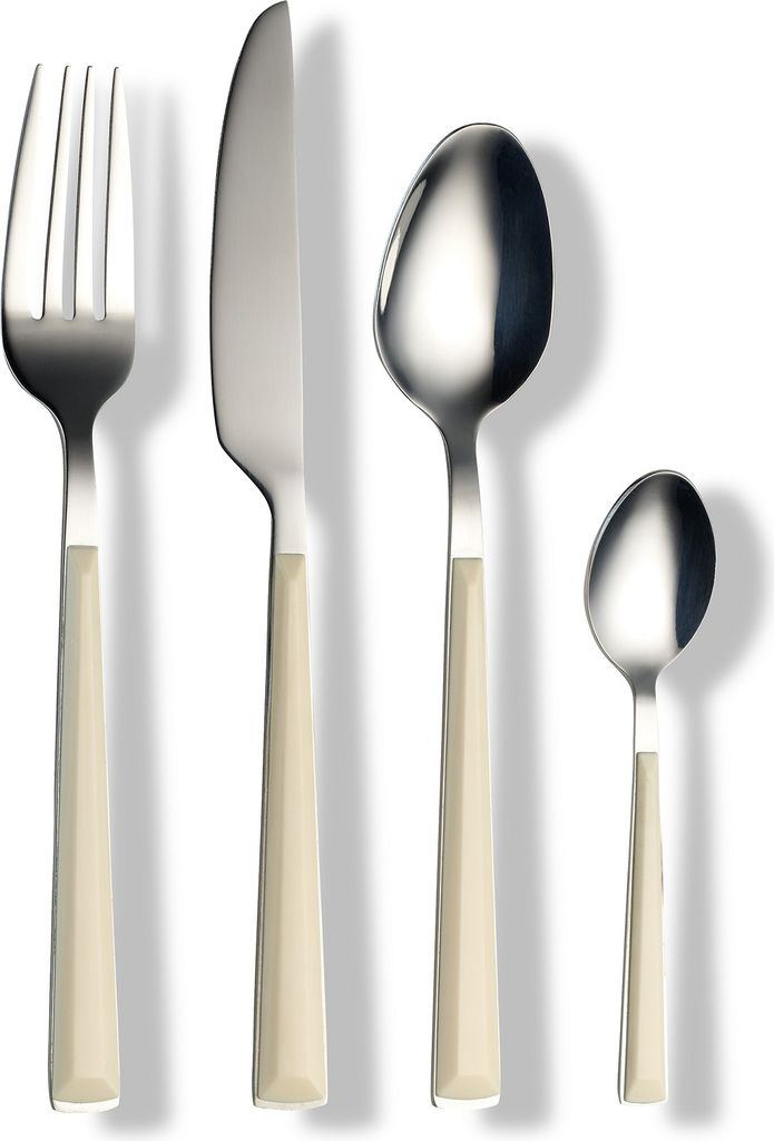 Echtwerk Basic 16tlg Essbesteck Tafelbesteck, Farbe:Creme